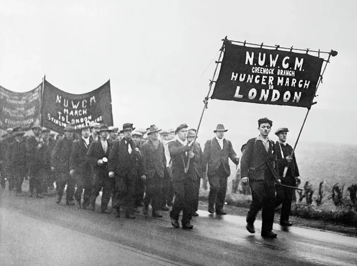 Framed Print : Scottish Miners in Hunger March Framed Print : Scottish Miners in Hunger March