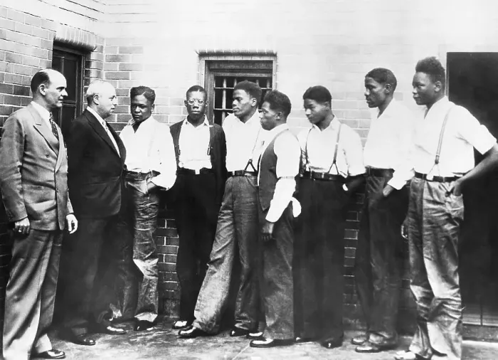 Framed Print : Scottsboro Defendants with Attorney