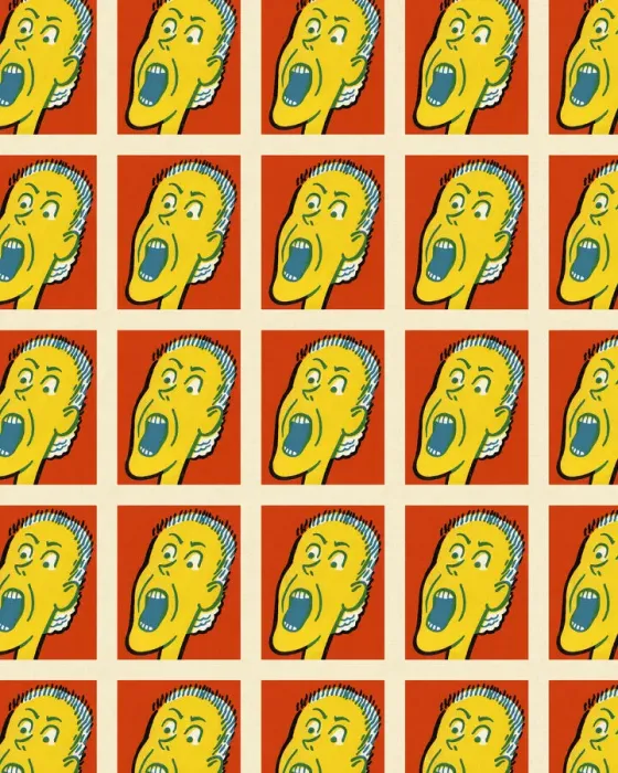 Framed Print : Screaming Man Pattern