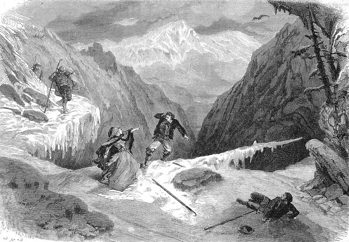 Framed Print : Screening at the Theatre du Vaudeville, a former theatre in Paris, Labime, Mountain drama, 1869, France, Historical, digitally restored reproduction of an original 19th century original, exact original date unknown