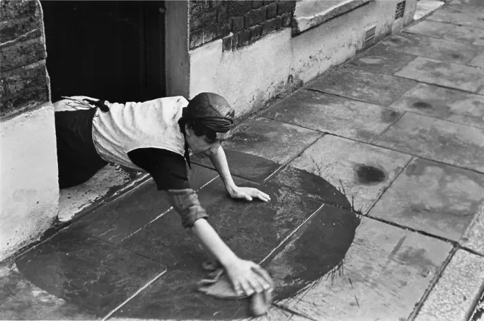 Framed Print : Scrubbing Flagstones