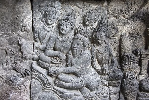 Detail of sculptural decorations, Prambanan temple compound, Java, Indonesia