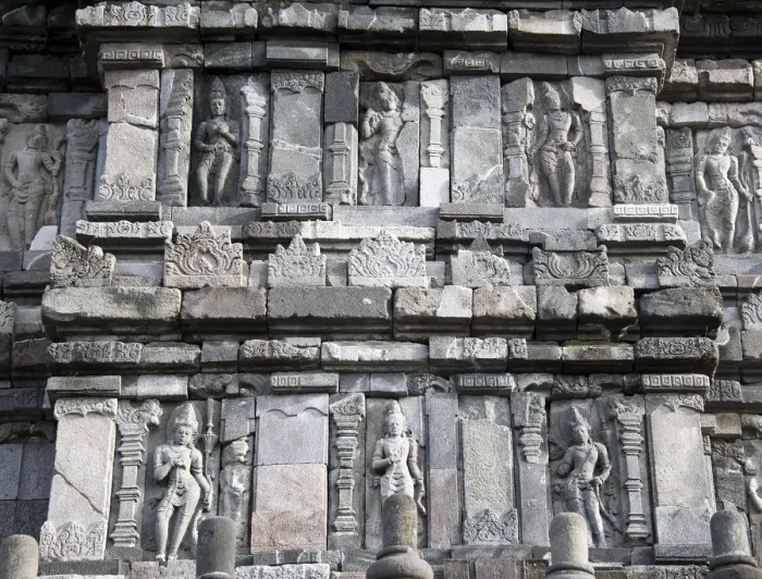 Framed Print : Detail of sculptural decorations, Prambanan temple compound, Java, Indonesia Framed Print : Detail of sculptural decorations, Prambanan temple compound, Java, Indonesia