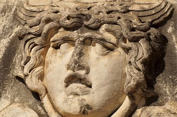 Sculpture of Medusa in Temple of Apollo, Didim, Turkey