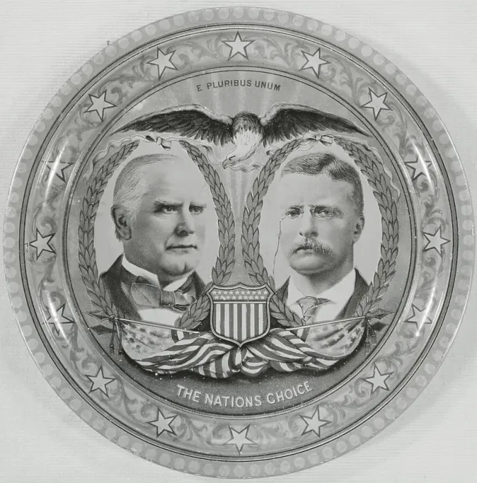 Framed Print : Sculptured Platter with Theodore Roosevelt and William McKinley Framed Print : Sculptured Platter with Theodore Roosevelt and William McKinley