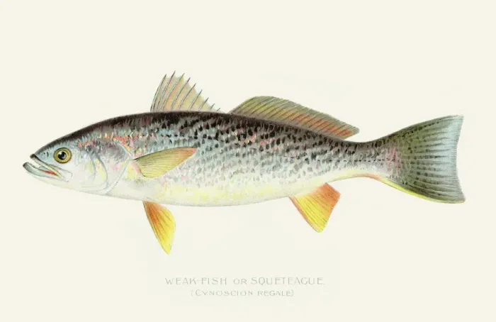 Framed Print : Sea trout illustration 1898 Framed Print : Sea trout illustration 1898