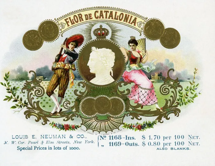 Framed Print : Seal For Flor De Catalonia Cigar Box Framed Print : Seal For Flor De Catalonia Cigar Box