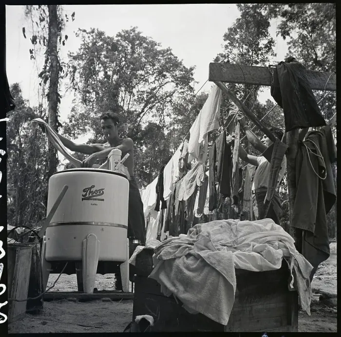 Framed Print : Seamen Take Time Out To Do Their Laundry