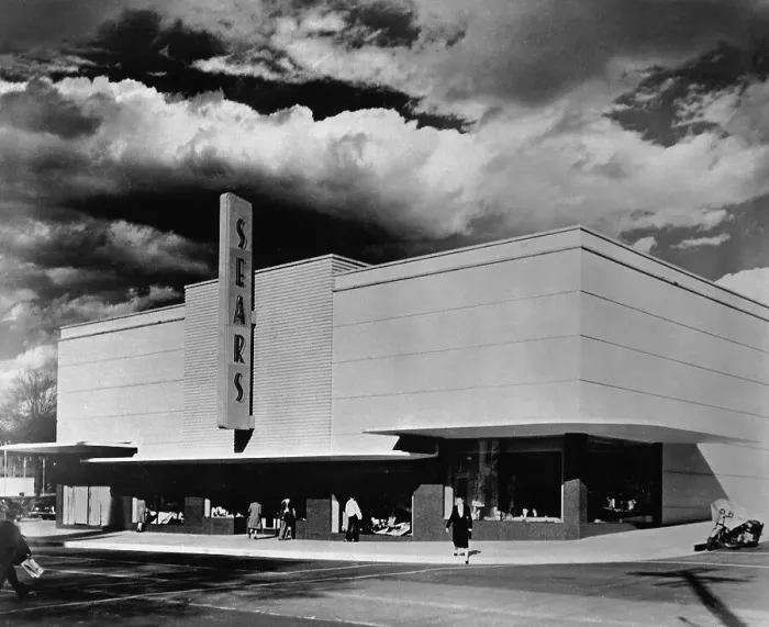 Framed Print : Sears Store on Cloudy Day