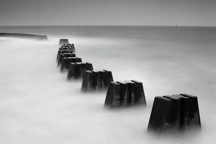 Framed Print : Seascape with breakwater jetty Framed Print : Seascape with breakwater jetty