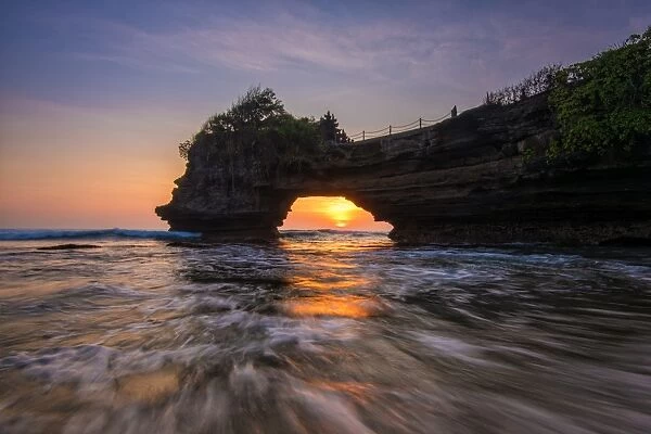 Seascape Scenic view Of Tanah Lot sea Against Sky During Sunset, Bali, Indonesia