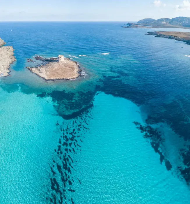 Framed Print : Seascape from above in Stintino, Sardinia, Italy Framed Print : Seascape from above in Stintino, Sardinia, Italy