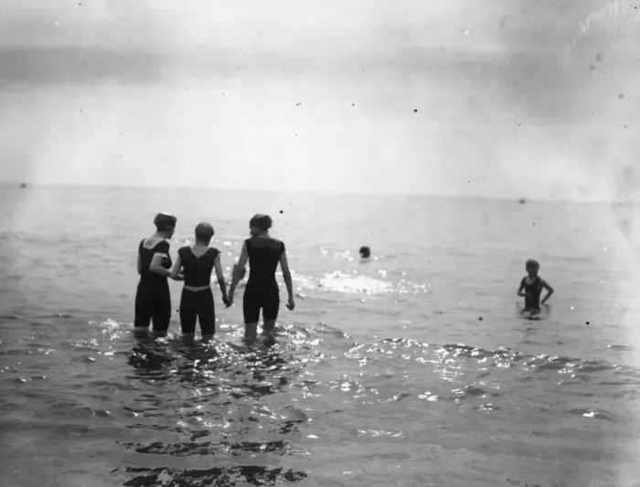Framed Print : Seaside Bathers Framed Print : Seaside Bathers