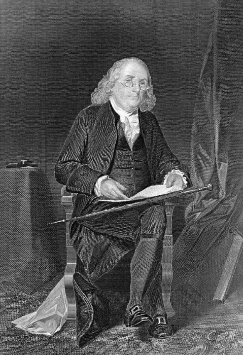 Framed Print : Seated Portrait of Benjamin Franklin Framed Print : Seated Portrait of Benjamin Franklin