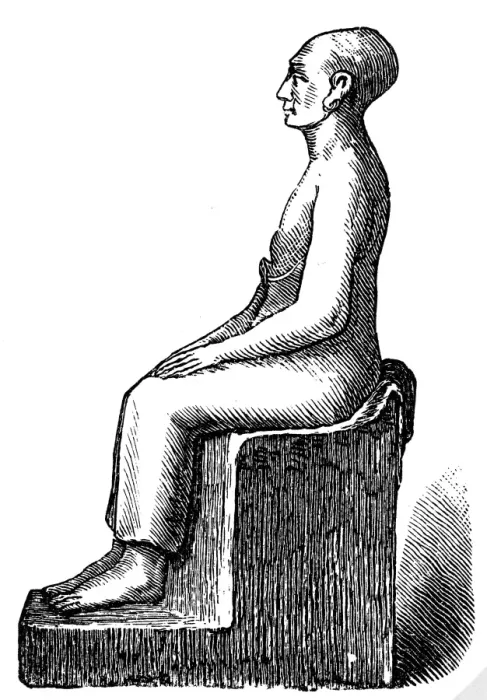 Framed Print : Seated statue of a man Framed Print : Seated statue of a man