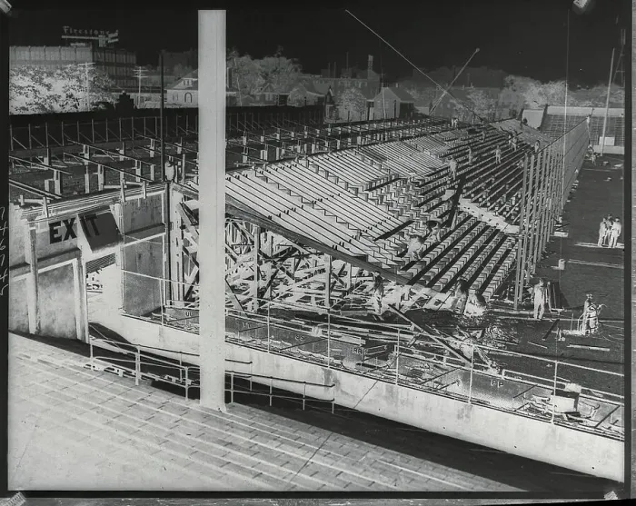 Framed Print : Seats Being Built for World Series at Navin Field Framed Print : Seats Being Built for World Series at Navin Field