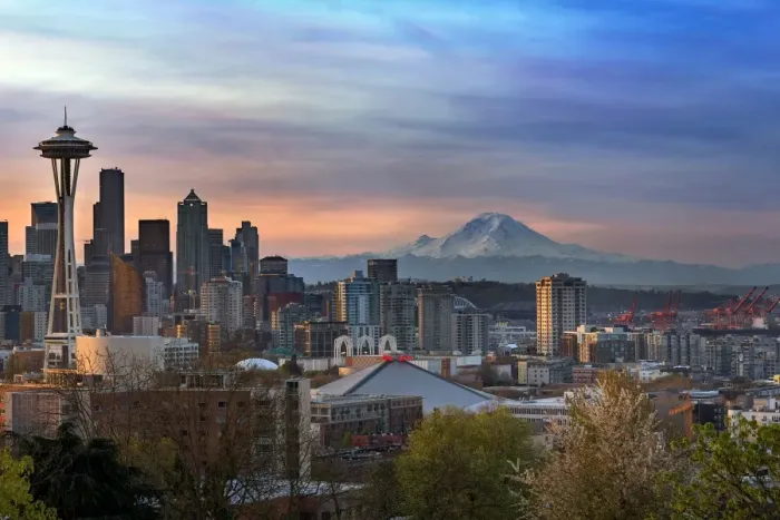 Framed Print : Seattle City at Sunrise