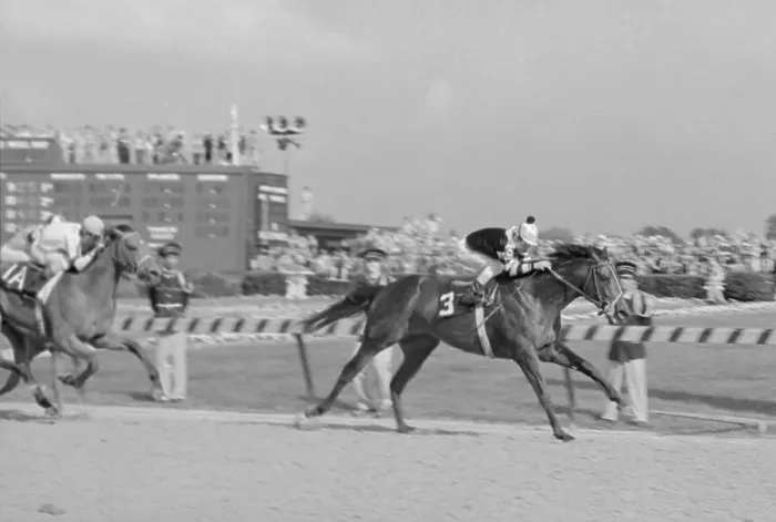 Framed Print : Seattle Slew Racing in Kentucky Derby