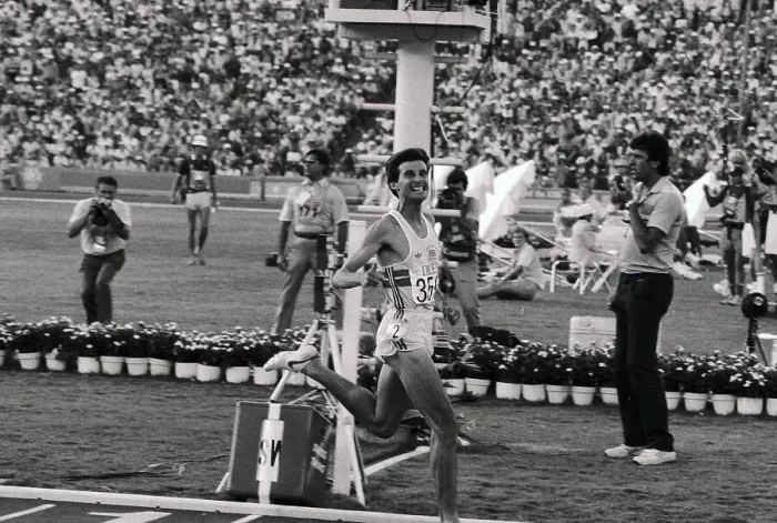 Framed Print : Sebastian Coe Crosses Olympic Finish Line Framed Print : Sebastian Coe Crosses Olympic Finish Line