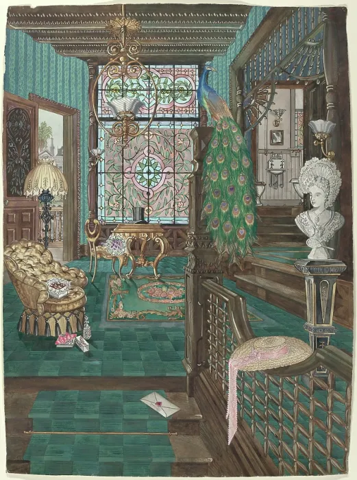 Framed Print : Second Floor Stair Landing And Hall