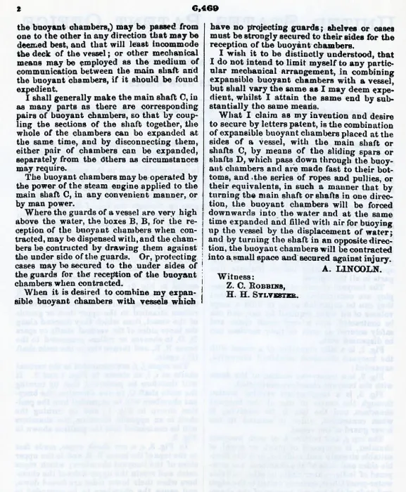 Framed Print : Second Page Of Lincoln'S Patent Document Framed Print : Second Page Of Lincoln'S Patent Document