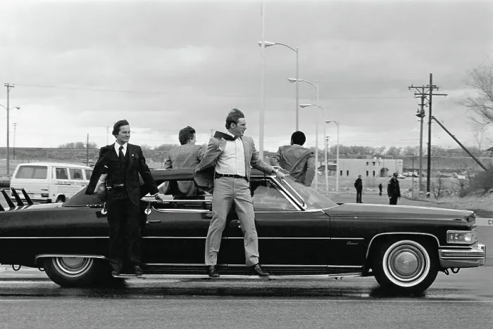 Framed Print : Secret Service Agents Riding Car Framed Print : Secret Service Agents Riding Car