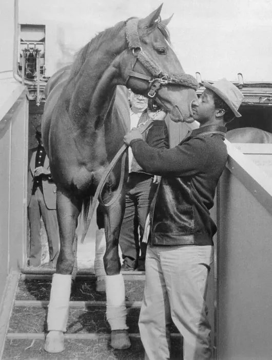 Framed Print : Secretariat Being Led Down Steps Framed Print : Secretariat Being Led Down Steps