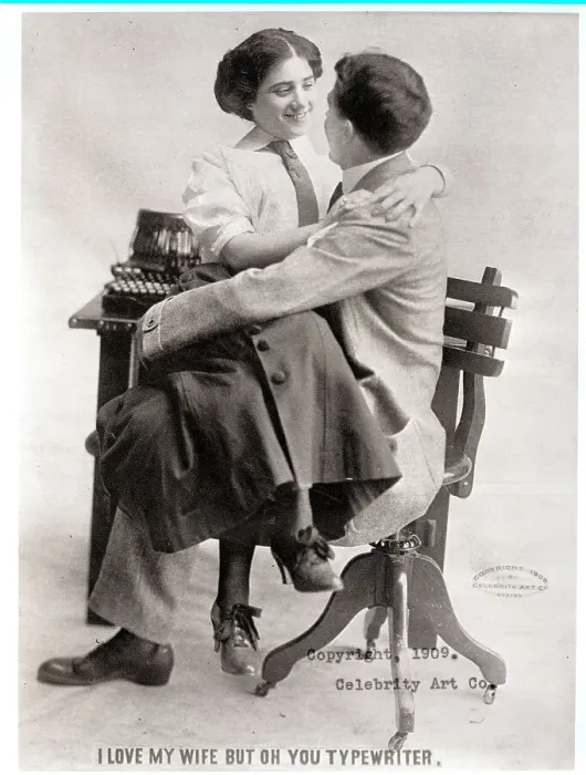 Framed Print : Secretary Seated on Boss's Lap Framed Print : Secretary Seated on Boss's Lap