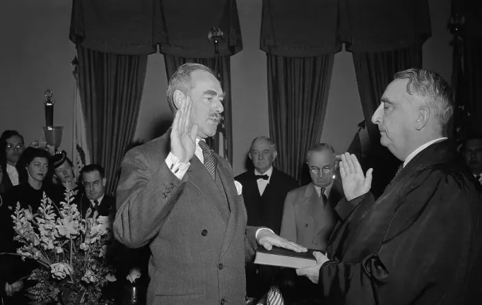 Framed Print : Secretary of State Dean Acheson Taking Oath Framed Print : Secretary of State Dean Acheson Taking Oath