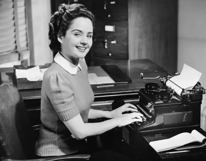 Framed Print : Secretary typing Framed Print : Secretary typing