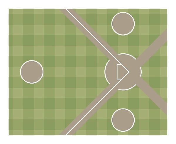 Section of baseball field with on-deck circles