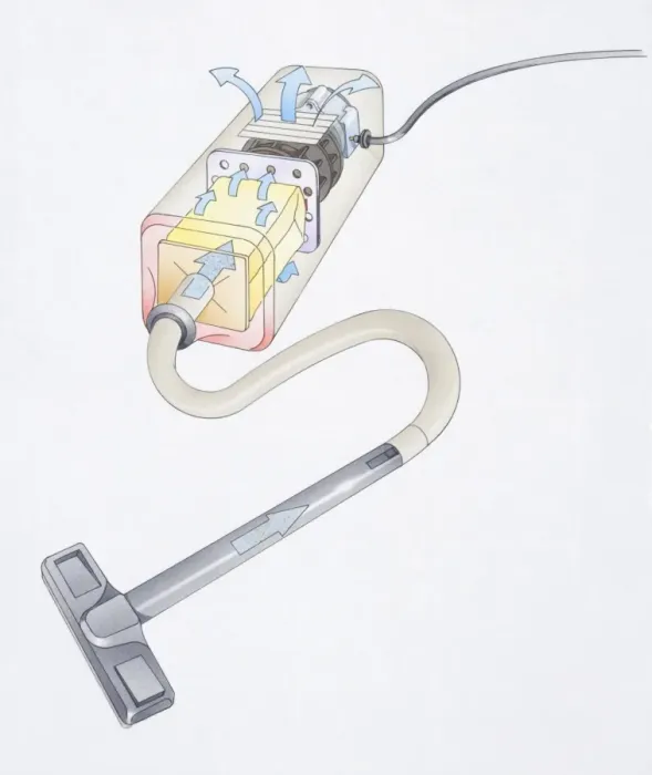 Framed Print : Sectioned view of Vacuum Cleaner showing Air Flow Framed Print : Sectioned view of Vacuum Cleaner showing Air Flow