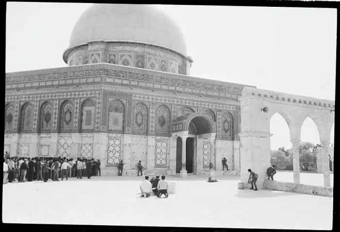 Framed Print : Security Forces Outside Terrorized Dome of the Rock Building Framed Print : Security Forces Outside Terrorized Dome of the Rock Building