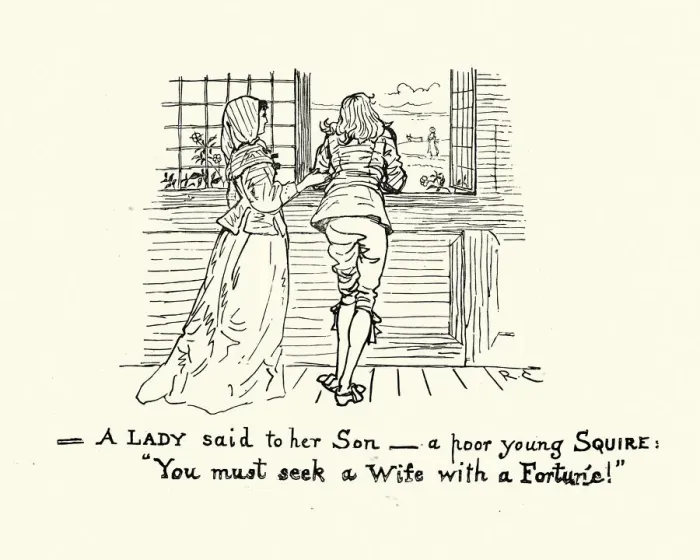 Framed Print : You must seek a wife with a fortune, Nursery Rhyme, The Milkmaid Framed Print : You must seek a wife with a fortune, Nursery Rhyme, The Milkmaid