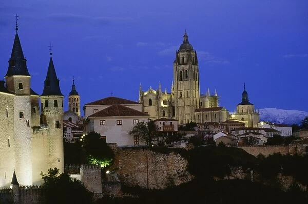 Segovia Cathedral and Alcazar, Segovia, Castila and Leon, Spain