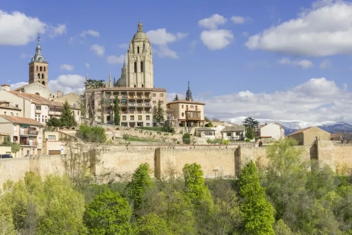 Framed Print : Segovia Cathedral and old town, Segovia, Castile and Leon, Spain