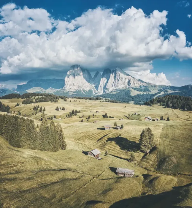 Framed Print : Seiser Alm at sunset, Alpe di Siusi. Aerial view, Summer in the Dolomites Alps Framed Print : Seiser Alm at sunset, Alpe di Siusi. Aerial view, Summer in the Dolomites Alps