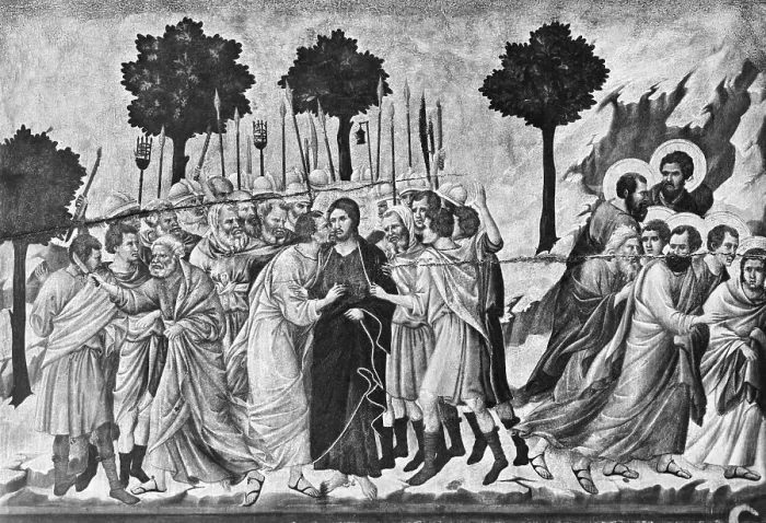 Framed Print : The Seizing of Jesus from the Maesta Altarpiece by Duccio di Buoninsegna Framed Print : The Seizing of Jesus from the Maesta Altarpiece by Duccio di Buoninsegna
