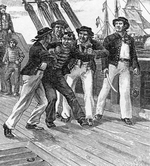 Framed Print : Seizing Of Sailors War Of 1812 Illus Framed Print : Seizing Of Sailors War Of 1812 Illus