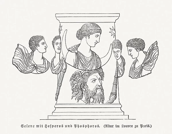 Selene accompanied by the Dioscuri (Louvre, Paris), woodcut, published 1897