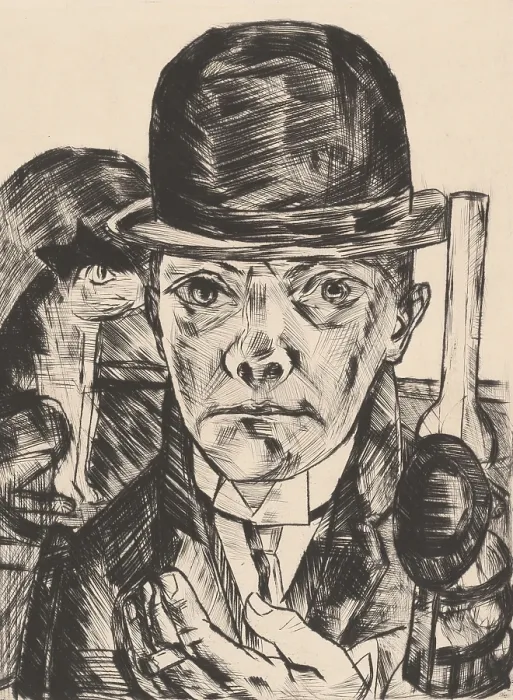 Framed Print : Self-Portrait In Bowler Hat (Selbstbildnis Mit Steifem Hut)