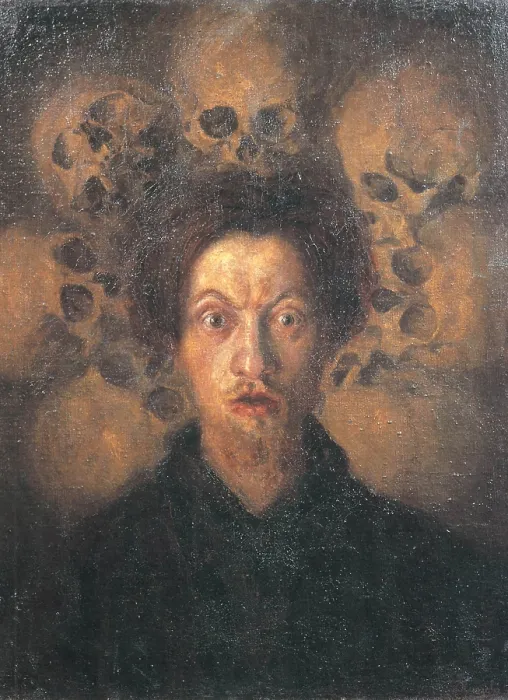 Framed Print : Self-Portrait With Skulls Autoritratto Con Teschi Framed Print : Self-Portrait With Skulls Autoritratto Con Teschi