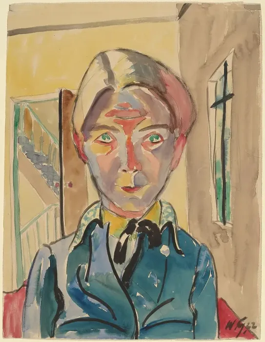 Framed Print : Self-Portrait In Front Of Stairs (Selbst Vor Treppe)