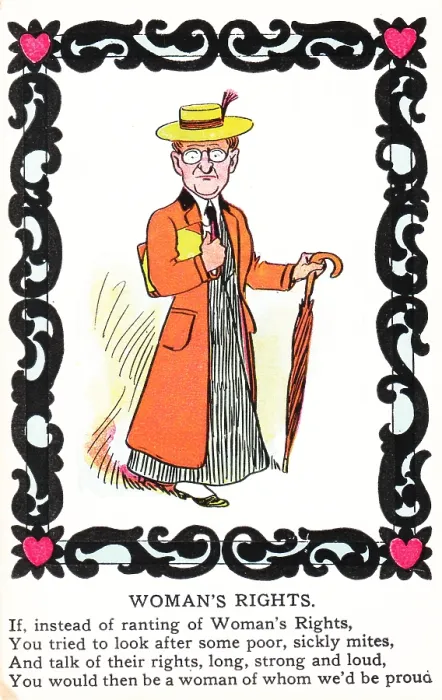 Framed Print : Selfish Suffragette Card