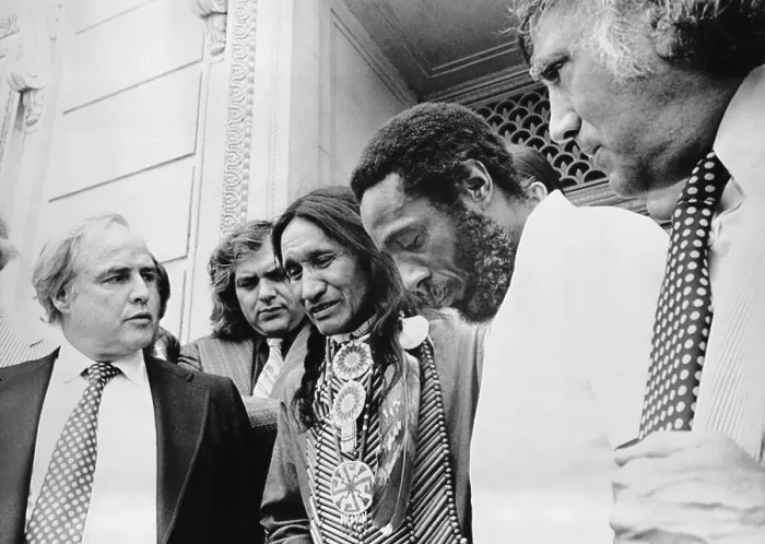 Framed Print : Selo Blackcrow with Marlon Brando and Dick Gregory Framed Print : Selo Blackcrow with Marlon Brando and Dick Gregory