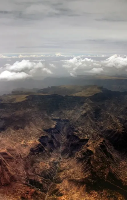 Framed Print : Semien mountains ridges view from plane Framed Print : Semien mountains ridges view from plane
