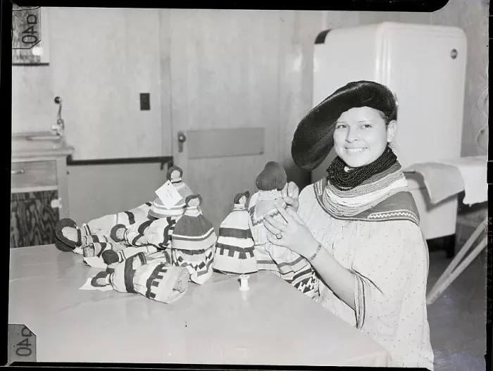 Framed Print : Seminole Woman Working With Dolls Framed Print : Seminole Woman Working With Dolls
