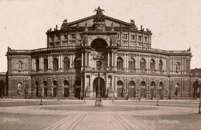 Framed Print : The Semper Opera House in Dresden in 1889, Saxony, Germany, Historical, digitally restored reproduction from an 18th or 19th century original