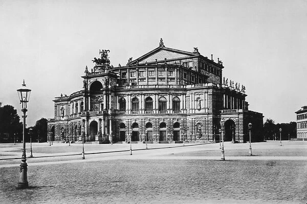 Semperoper. The Semperoper opera house in Dresden, Germany, 1888