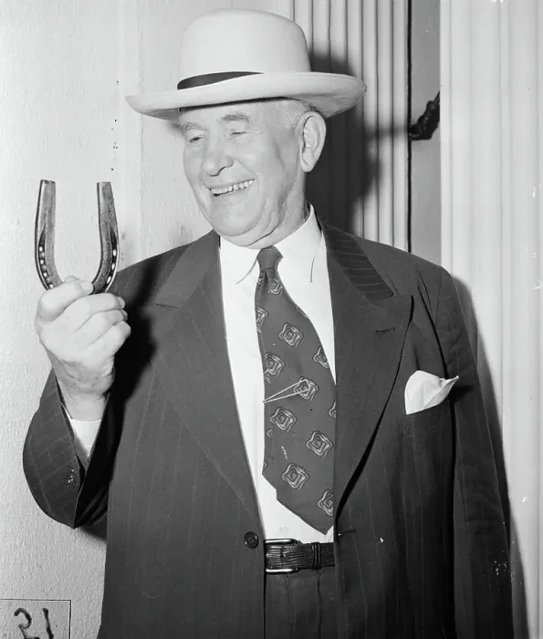 Framed Print : Sen. Alben W. Barkley Holding a Horseshoe Framed Print : Sen. Alben W. Barkley Holding a Horseshoe